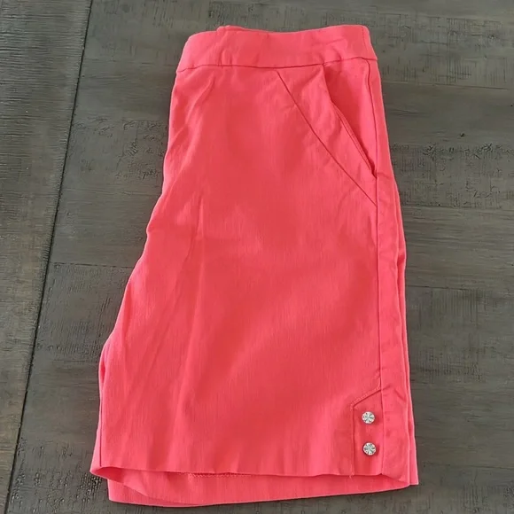 NWOT Coral Orange Stretchy Shorts - Picture 3 of 7